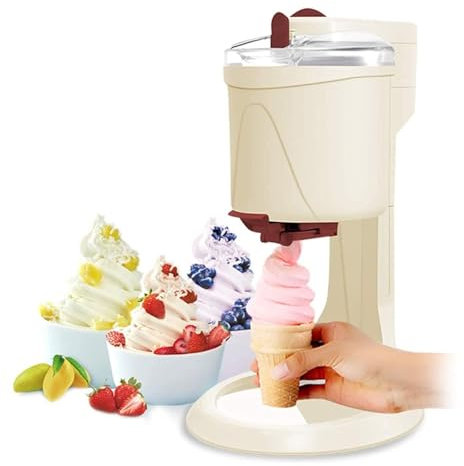 MAHWER Máquina for Servir Helado, máquina for Hacer Helados en Cono Suave de Frutas automática for Cocina casera pequeña, Saludable