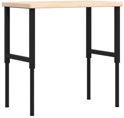 vidaXL Werkbank 100x60x(73-99,5) cm Massivholz Eiche Rechteckig, Arbeitstisch, Werkzeugbank, Werkbank Massivholz, Werktisch, Werkbank Holz