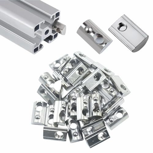 DAYALO 30 Stück Nutensteine M6 mit kugel Nut 8, 30-Serie M6 Aluprofil 30x30 Kohlenstoffstahl, T Nutsteine Schrauben Set für Alu Profil, Europanorm