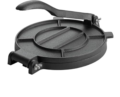 Vogue Cast Iron Tortilla Press 200mm - Ideal to make Roti, Chapati, Tacos, Pizza Dough CZ942