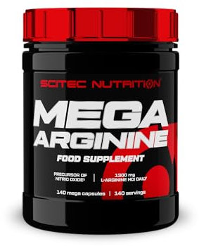 Scitec Nutrition Mega Arginine | Aminoacido | 1075 mg di L-Arginina per mega capsula | Per donne e uomini, 140 mega capsule