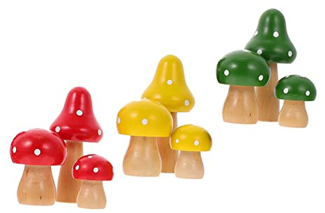 BESPORTBLE Lot De 6 Mini Statues De Champignons Bonsaï Décoration Extérieure Éclatante pour Accessoires