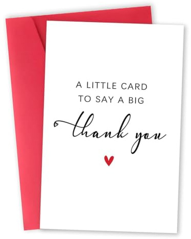 WUSJCOF Tarjeta de agradecimiento - Tarjeta de agradecimiento Tarjeta de agradecimiento para amigos y familiares, tarjeta de agradecimiento para él y ella, regalo de agradecimiento para maestros