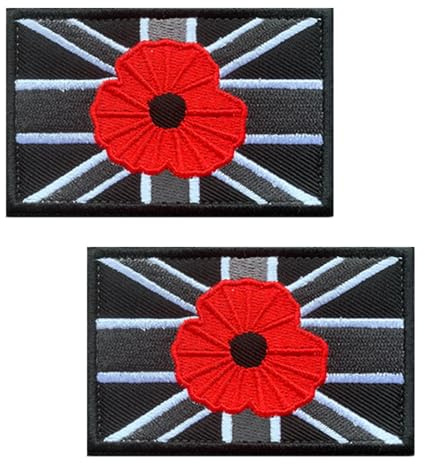 2 parches tácticos bordados de la dinastía británica de la bandera británica de la Dinastía Rose, parches de velcro para brazalete, jeans, bolsos, motociclistas, uniformes, ropa, bolsa, chaleco