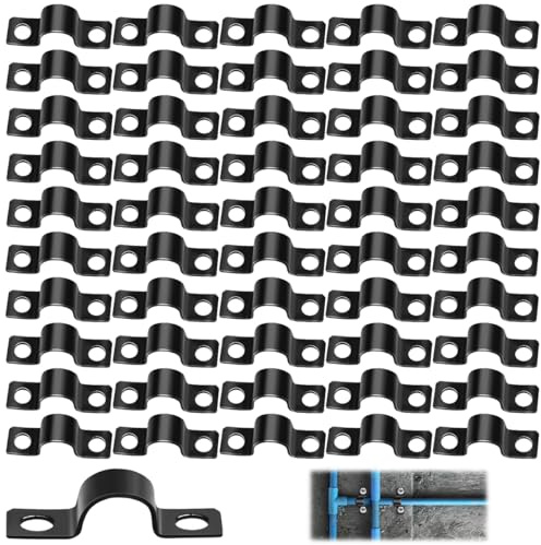 50 Pezzi Tubi A U Fascette Stringitubo, U-Tubo Morsetto 10mm, Stringitubo A U Fascetta, Collari per Tubi, Pollici Morsetto Cinghia Tubo per Tubi in Metallo Fascetta di Fissaggio Tubi Dell'acqua Cavi