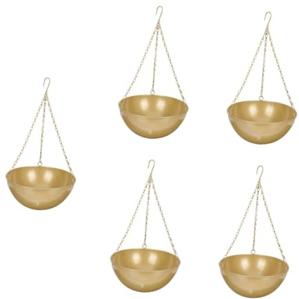 4pcs Hanging Flower Pot Basket Set - Metal Egyptian Pyramid Wall Planters Lollipop Design Outdoor Decor Indoor Plant Stand Unique Hanging Flower Pots for Home & Garden