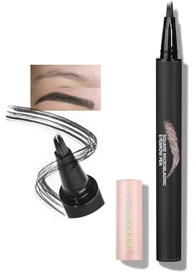 Anglicolor Lápiz Cejas Microblading – Textura Pelo Real, Aplicación Sin Esfuerzo,lapiz de cejas,Impermeable Anti-Manchas,24 h Duración (04 BLACK)