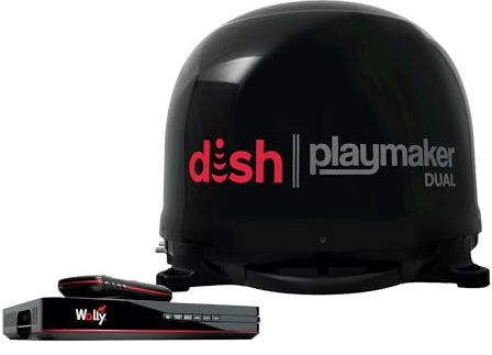 Winegard PL-8035R Black Dish Playmaker HD Satellite Antenna with Dual Receiver Capability, DVR Ready, Fully-Automatic, and Portable for RV, Camper, and Tailgating