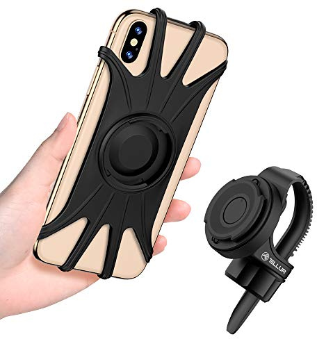 TELLUR Supporto Telefono Bicicletta Universale per Smartphone da 4-6,5 Pollici, Ruotabile a 360 Gradi, Nero