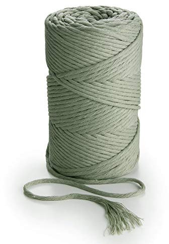 Corda per Macramè 3mm 280m 1kg - Corda in Cotone Morbidissima per Macramè Acchiappasogni, Reggi Pensili a Muro Bohemien in Piume, Appendi Piante, Arazzi da Parete - MB Cordas