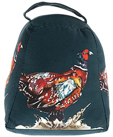 Meg Hawkins Printed Large Heavy Animal Fabric Country Doorstop with Handle - Pheasant