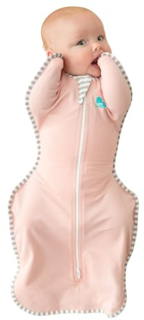 Love To Dream™ Swaddle UP™, Größe S (3,5–6 kg) – Rosa | Angenehme Passform, fördert gesunden Schlaf | 1,0 Tog, ideal Frühling & Sommer (20–24 °C) | Waschbare Baumwolle & Doppelreißverschluss