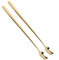 2 Pieces Long Handle Coffee Spoon Stainless Steel Portable Coffee Spoons (2Pc Gold)