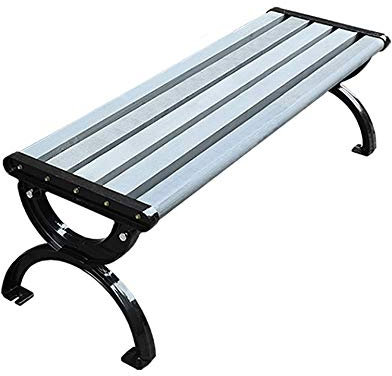 ZMYJTO Parkbank aus Metall für den Außenbereich, Rahmen aus Aluminiumguss und Gartenbank aus korrosionsbeständigem Holz, Retro-Veranda-Bank mit Rückenlehne, Armlehne, Terrassen-Rasenplatz