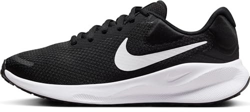 NIKE Revolution 7 Black/White, Sneaker Mujer, 44.5 EU