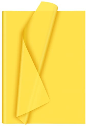 Morcheiong - 60 hojas de papel de seda amarillo para regalos de arte, papel de seda a granel para regalos, papel de seda para manualidades artísticas, flores, cumpleaños, otoño, Acción de Gracias