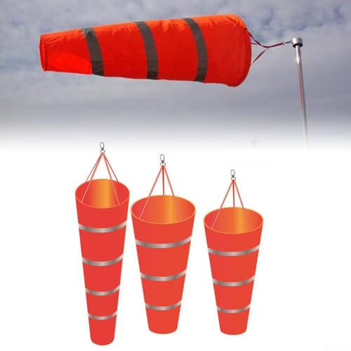 Manche à air d'aéroport rouge, matériau polyester, pour mesure du vent extérieur (100 cm)