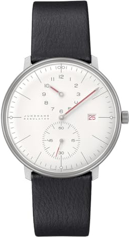 JUNGHANS max Bill Herrenuhr Regulator Bauhaus mit Lederband 27/4493.02