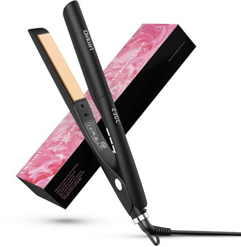 Dekuri Piastra per Capelli in Titanio, Riscaldamento Rapido in 30s, Display LED 120-230℃, Piastra Capelli Professionale Ionic per Donne