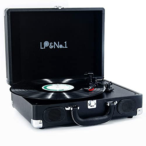 CNBYDK Tourne-Disque phonographe Bluetooth Vintage à 3 Vitesses, Tourne-Disque Portable, Platine Vinyle, Prise en Charge de la Lecture de disques vinyles 7/10/12 Pouces, Prise c