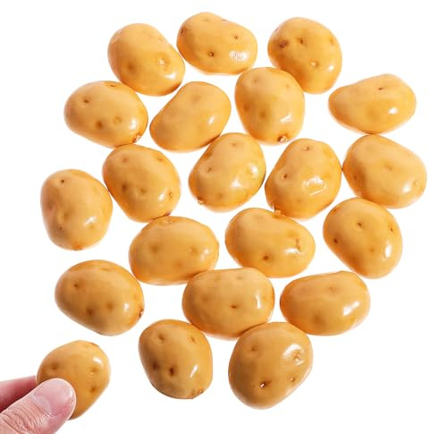 Ciieeo Pommes De Terre Artificielles 60 Pièces Mini Légumes Artificiels Réalistes Décoration Cuisine Maison Jardin Léger Compact Accessoires Simulation Pomme De Terre
