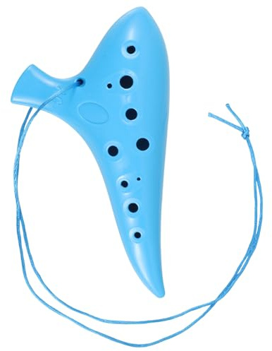 MAGICLULU Ocarina Contralto di Plastica Blu 12 Fori, Lavabile e Resistente, Strumento a Fiato per Principianti e Bambini, Ampio Range Tonale per Studio Musicale Colore Casuale