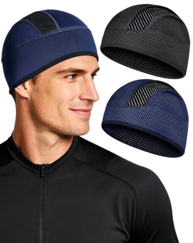 Becellen 2 Pièces Bonnets de Cyclisme, Respirant Été Bonnet de Sport Élastique Casquette Vélo Skull Cap Doublure Casque pour Homme & Femme