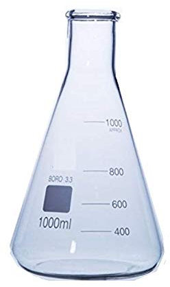 Rocwing - Borosilicate 3.3 Graduated Conical Glass Flask for Laboratory (1000ml)