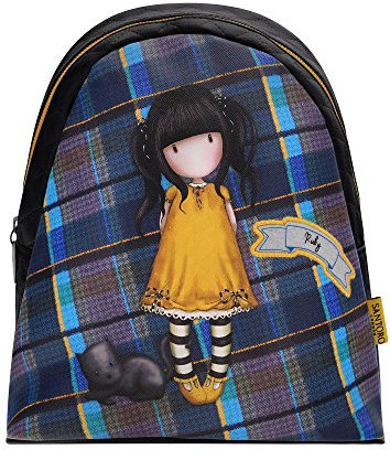 Santoro Gorjuss Mini-Rucksack, Tartan, Rubinrot (gelb)