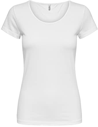 Only Onllive Love Life Basic - Maglietta da Donna, Bianco, S