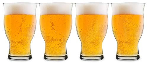 Vasos de pinta de tulipán nucleados fabricados en Estados Unidos para una mejor retención de la cabeza, aroma y sabor, vaso de pinta definitivo de 16 onzas para beber cerveza, vasos de cerveza IPA