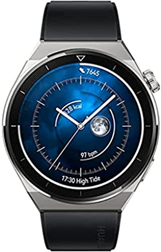 HUAWEI WATCH GT 3 Pro 46 mm anslutna klockor med EKG, svart, GPS, kontinuerlig hälsoövervakning, upp till 14 dagars batteritid, trådlös laddning, 100+ sportlägen, kompatibel med iPhone och Android
