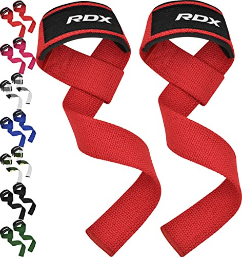 RDX Correas Levantamiento de Pesas, 5MM Neopreno Soporte de Muñeca Acolchado, Powerlifting Straps Muñequeras Agarres para Fitness Peso Culturismo Gimnasio Deportivas Gym Agarraderas, Mujeres Hombres