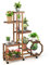 RELAX4LIFE Soporte para plantas de madera, estantería para flores con ruedas, soporte para flores de varios pisos, escalera para plantas, para balcón, terraza, jardín, salón (107 x 29 x 126 cm)