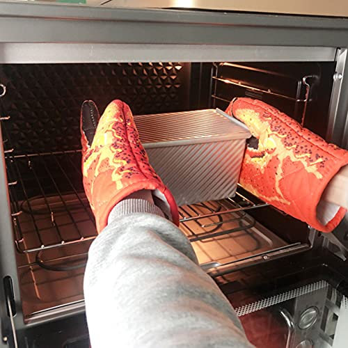 XGOPTS Ofenhandschuhe Lustig Verdickt Hitzebeständig Topfhandschuhe Verbrühfest Backhandschuhe Anti-Rutsch Baumwolle Küchenhandschuhe Aufhängbar Küche Zuhause Fisch OfenZubehör