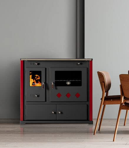 Estufa de leña con placa superior de hierro fundido Perfect Lux Eco Right - 7,38 kW