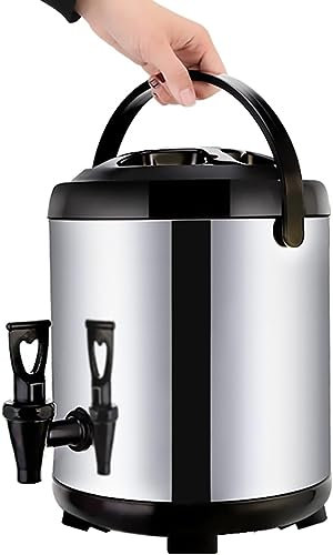 ANSNOW Heißwasserspender, Catering-Urne Mit Wasserhahn, Kommerzieller Isolierter Eimer Aus Edelstahl, Milchteefass Mit Klappbaren Füßen Für Café, Büro, Zuhause/-/6L