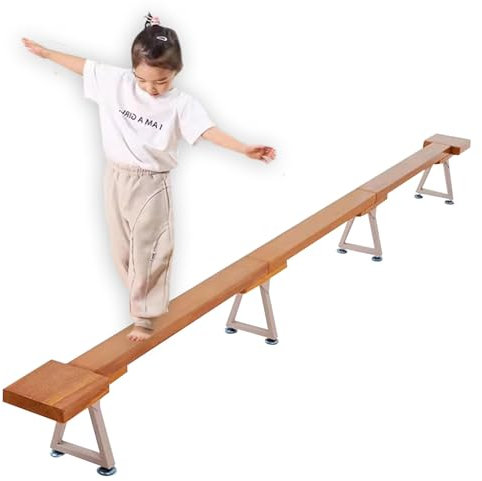 YXXSDP 11ft Long Balance Beam Bar for Kids, Indoor/Outdoor Gymnastics Toys Floor Beam, Home/Gym Training Equipment with Adiustable Feet, for Practicing Balancing