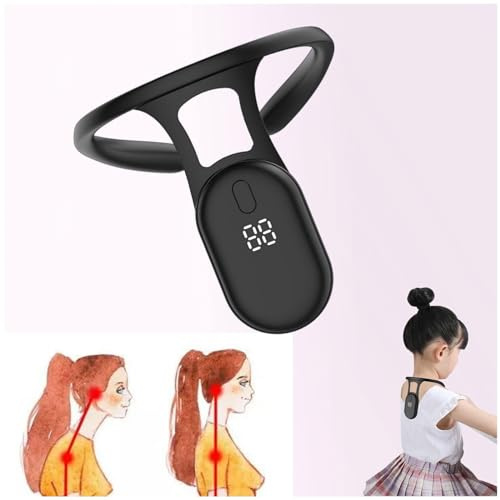 Correcteur De Posture Intelligent Et EntraîNeur, à Ultrasons Portable Apaisant pour Le Cou Redresseur De Dos, Utilisé pour La Correction du Corps,Black