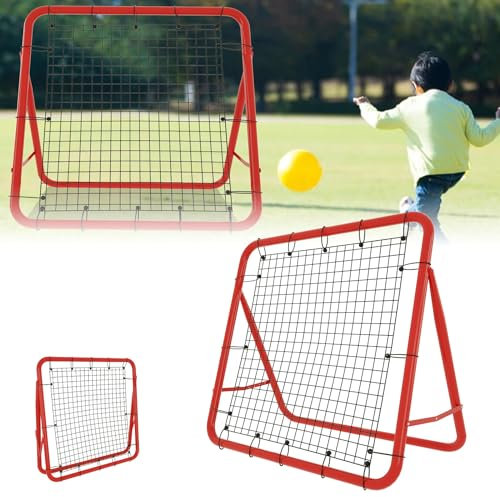 ORHEYA Rimbalzo da calcio multifunzione – Rete di rimbalzo pieghevole, cancello da calcio regolabile, regolabile in 5 livelli, 100 x 100 x 65 cm, per esercizi di allenamento e tecnica della palla,