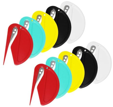 Ouvre Lettres,10PCS Couteau à Enveloppe en Plastique Efficace,Ouvre-Lettre en Plastique,Coupe-Papier avec Lame en Métal, mini ouvre-lettre en plastique pour enveloppe,emballage de courrier,colis