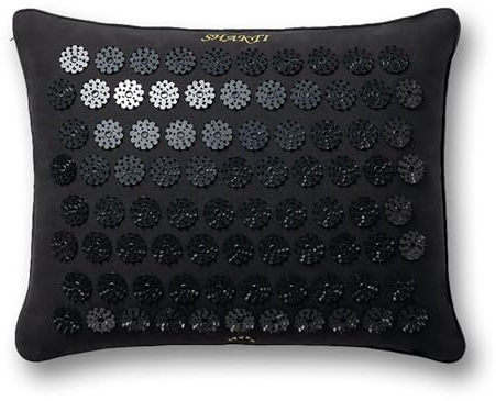 ShaktiMat [La Original Almohada de Acupresión - Algodón orgánico, Fabricación ética - para Relajación, Alivia Dolores de Cabeza, de Cuello y Hombros - Mejora la circulación y el sueño - Negro ónix
