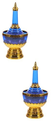 Cabilock 2 Ensembles De Tasse d'eau Bénite Bouteille Dégoulinante Tasse De Calice en Or Tasse Sainte De Bureau Tasse d'eau Tibétaine Tasse Pythagoricienne Tasses D'Offrande d'eau Tibétaine