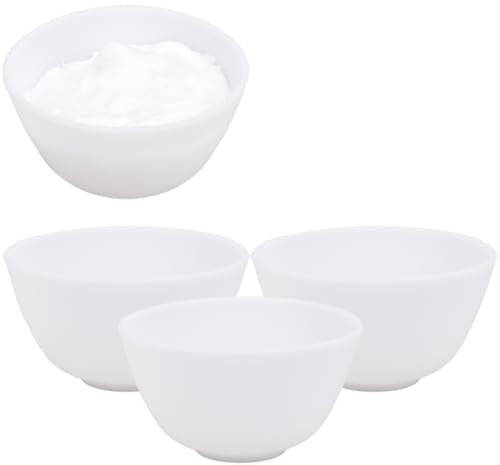 GORGECRAFT 4Pcs Facial Mud Bowls Small Reusable Flexible Silicone Facemask Bowl Face Skincare Products Mixing Bowls Cosmetic Beauty Tool Kit for Home Salon Lady Women Skin Care White 4.85 x 8.8cm