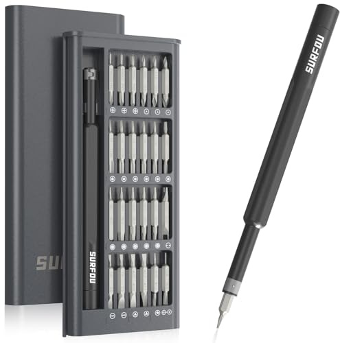 SURFOU 49 EN 1 Juego de Destornilladores Precision, Kit de Herramientas Portátil Pequeños Magnéticas Puntas de Destornillador para iPhones, Switch, PS4, PS5, Xbox, PC, Mac, Laptop, Ordenador, Gafas