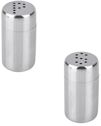 2 Pcs Salt and Pepper Sets, Mini Travel Salt and Pepper Shakers, Spice Shaker, Pepper Pot, Small Salt Shakers, for Kitchen, BBQ, Camping, Restaurant, Sugar, Flour, and Spice Seasoning