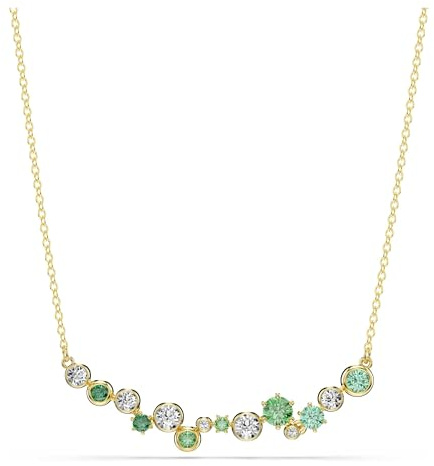 Swarovski Constella Necklace, Green and Clear Mixed-Cut Crystals in a Gold-Tone Finished Setting, Part of the Constella Collection