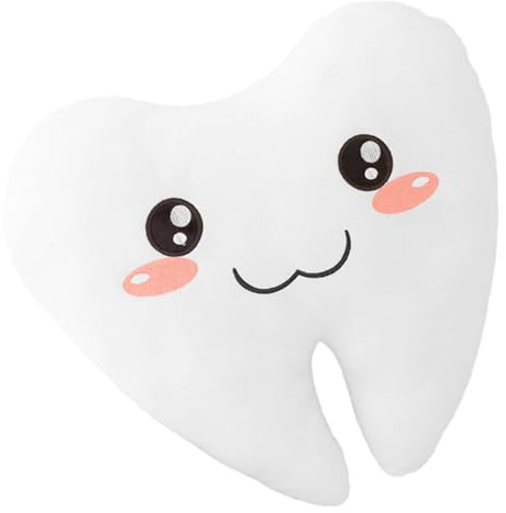 POPETPOP Almohada de Peluche Forma de Diente Almohada Decorativa para Sofá o Cama para Dormitorios y Salas de Estar Cojín de Abrazos Adultos