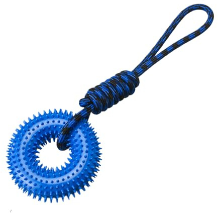 Rrlihjgu - Juguete para morder para perro, anillo de picot masajeador, para mascar, anillo de dentición antiaburrimiento, para cachorro con cuerda de estimulación mental de entrenamiento, masticación