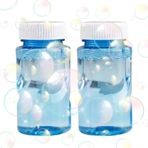 Lote de 2 recambios de solución de Burbujas de 50 ml Cada | líquido de Burbujas de Repuesto para máquinas de Juguete para | Accesorio de Juego, Colores Surtidos, Botellas de 50 ml